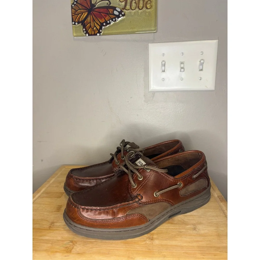 Sebago Clovehitch II Mens Brown Leather Boat Shoes Size 8.5 W B24343
